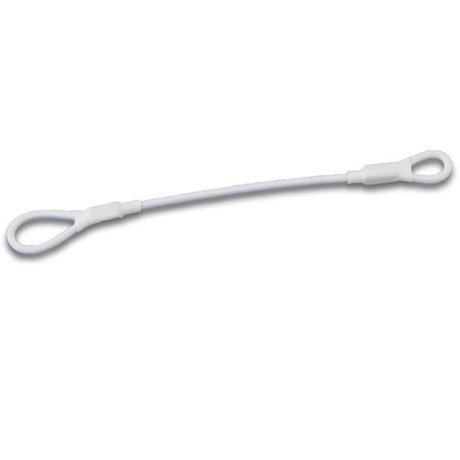 Security Lanyard Double Loop with Plastic Cover White - Image 8